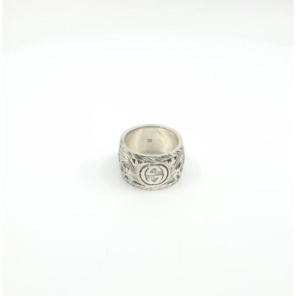 Gucci Sterling Silver Garden Malachite Ring Size 20EU 9US - Picture 8 of 16